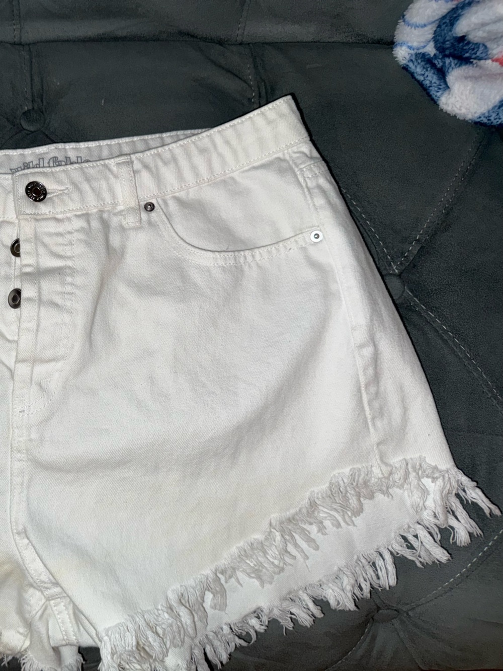 wild fable White Frayed Hem Denim Shorts